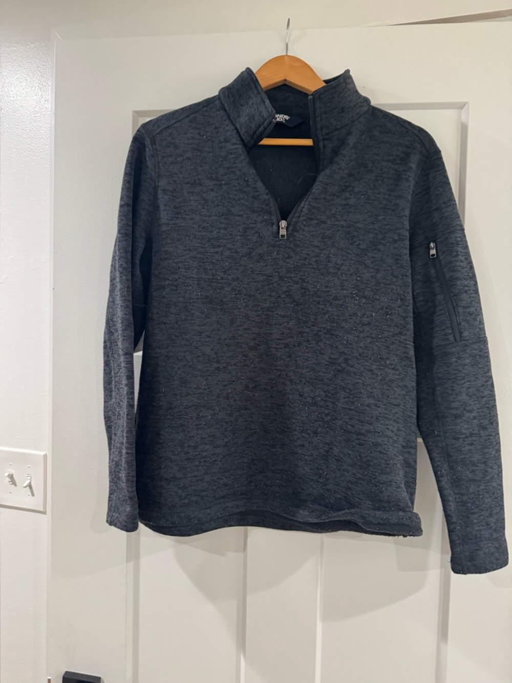 Lands' End Women's Dark Charcoal Zip-Sleeve Pull Over Jacket